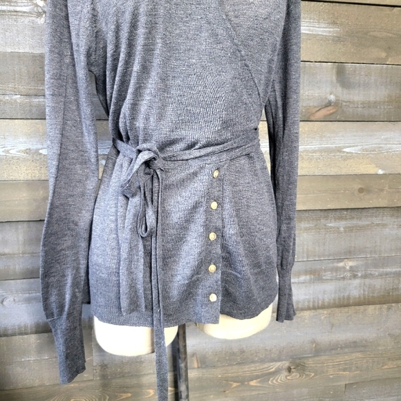 J. Crew Cotton And Wool Blend Wrap Around Cardigan With Front Buttons - Picture 4 of 9